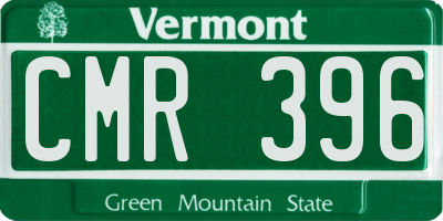 VT license plate CMR396