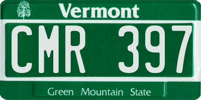 VT license plate CMR397