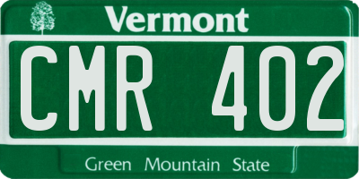 VT license plate CMR402