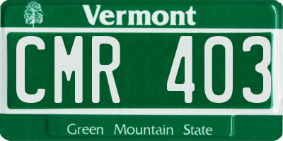 VT license plate CMR403