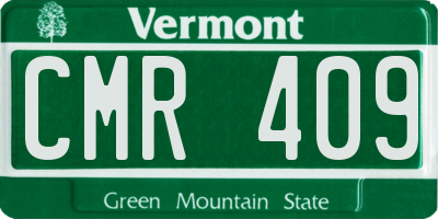 VT license plate CMR409