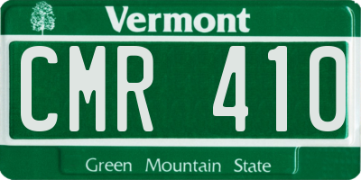 VT license plate CMR410