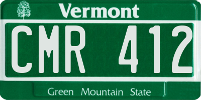 VT license plate CMR412