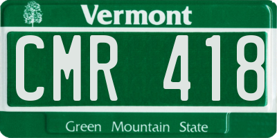 VT license plate CMR418