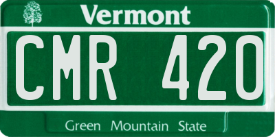 VT license plate CMR420