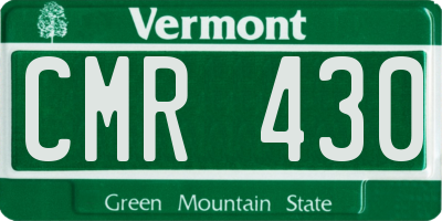 VT license plate CMR430