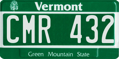 VT license plate CMR432