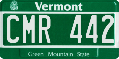 VT license plate CMR442