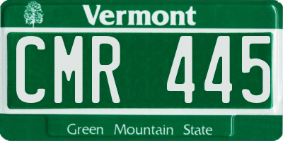 VT license plate CMR445
