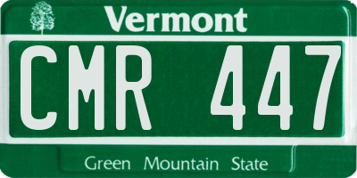 VT license plate CMR447
