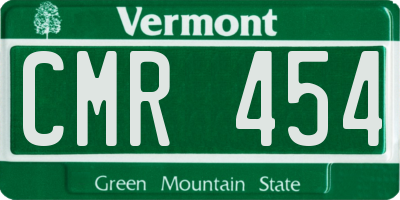 VT license plate CMR454