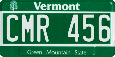 VT license plate CMR456