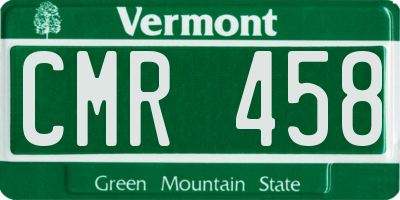VT license plate CMR458