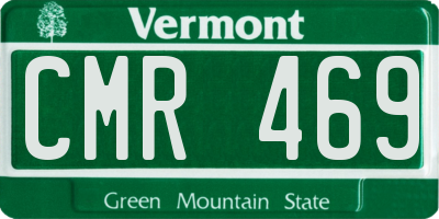 VT license plate CMR469