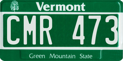 VT license plate CMR473