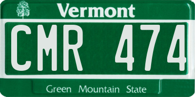 VT license plate CMR474