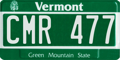 VT license plate CMR477