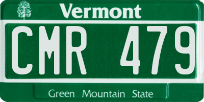 VT license plate CMR479