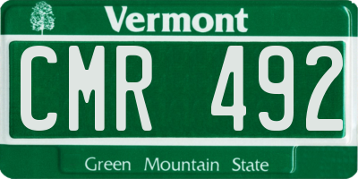 VT license plate CMR492