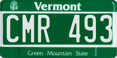 VT license plate CMR493