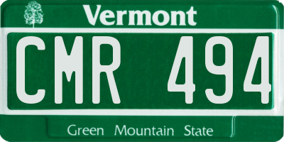 VT license plate CMR494
