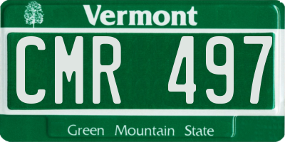 VT license plate CMR497