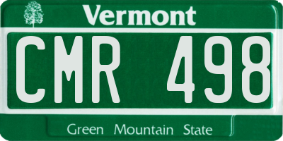 VT license plate CMR498