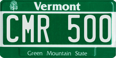 VT license plate CMR500
