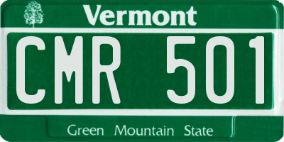 VT license plate CMR501