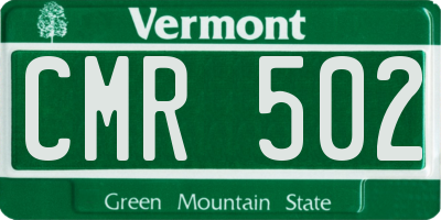 VT license plate CMR502