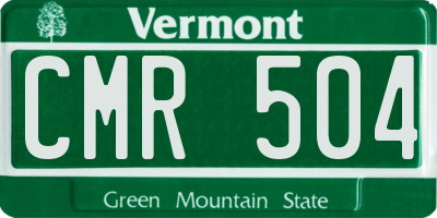VT license plate CMR504