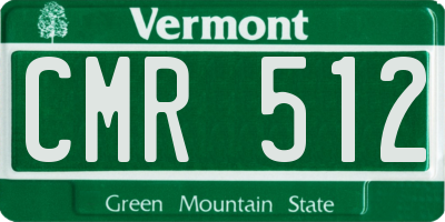 VT license plate CMR512