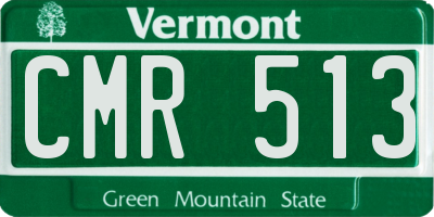 VT license plate CMR513