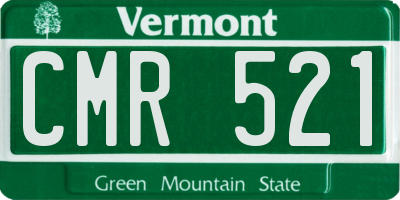 VT license plate CMR521