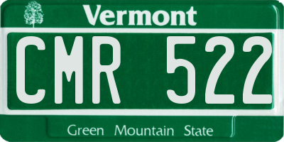 VT license plate CMR522