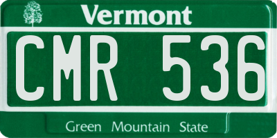 VT license plate CMR536