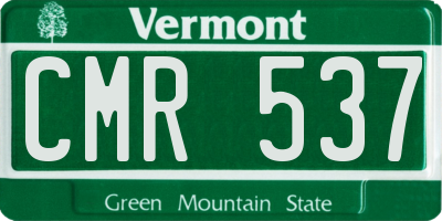 VT license plate CMR537