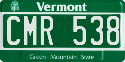VT license plate CMR538
