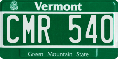 VT license plate CMR540