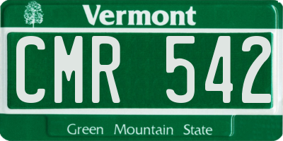 VT license plate CMR542