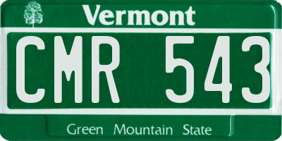 VT license plate CMR543