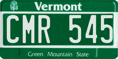 VT license plate CMR545