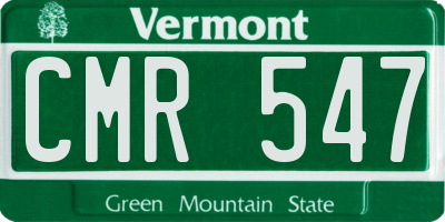 VT license plate CMR547