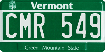 VT license plate CMR549