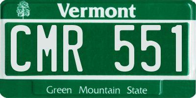 VT license plate CMR551