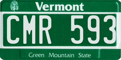 VT license plate CMR593