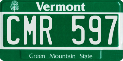 VT license plate CMR597