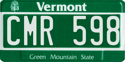VT license plate CMR598
