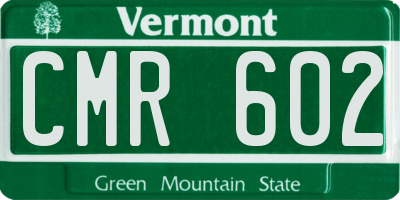 VT license plate CMR602