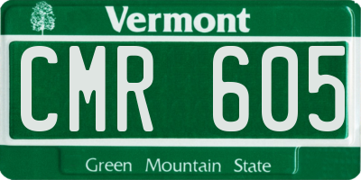 VT license plate CMR605